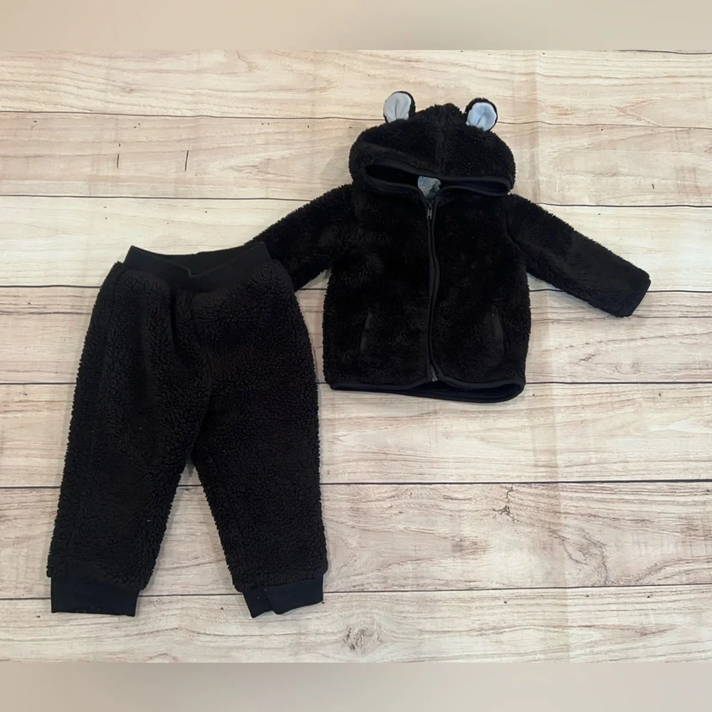 GARANIMALS Cozy Black Fleece Kids Set/baby